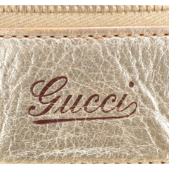 Gucci D-Ring Tote in GG Canvas with Gold Metallic Leather Trim - Picture 9 of 11